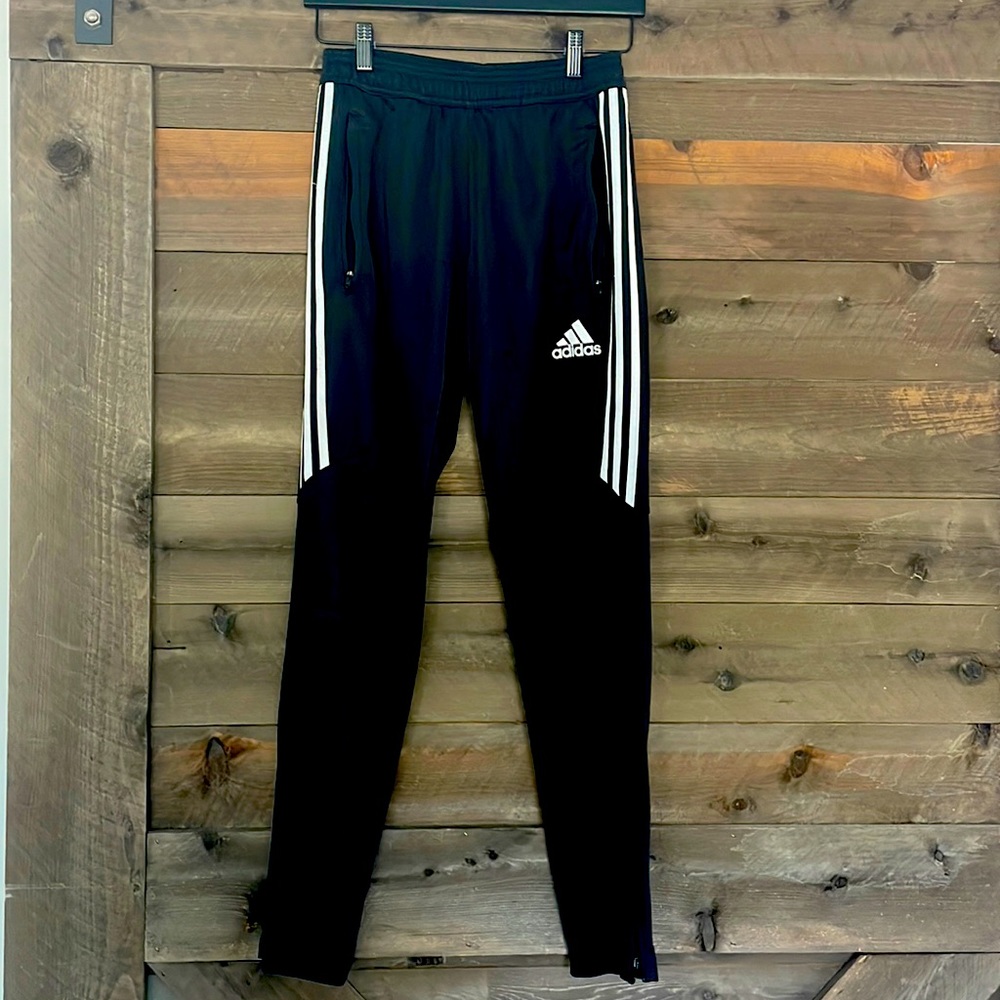 Mens Small Adidas Tapered Soccer Pants in Black